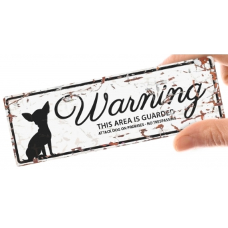 WARNING SIGN MINI CHIHUAHUA WHITE