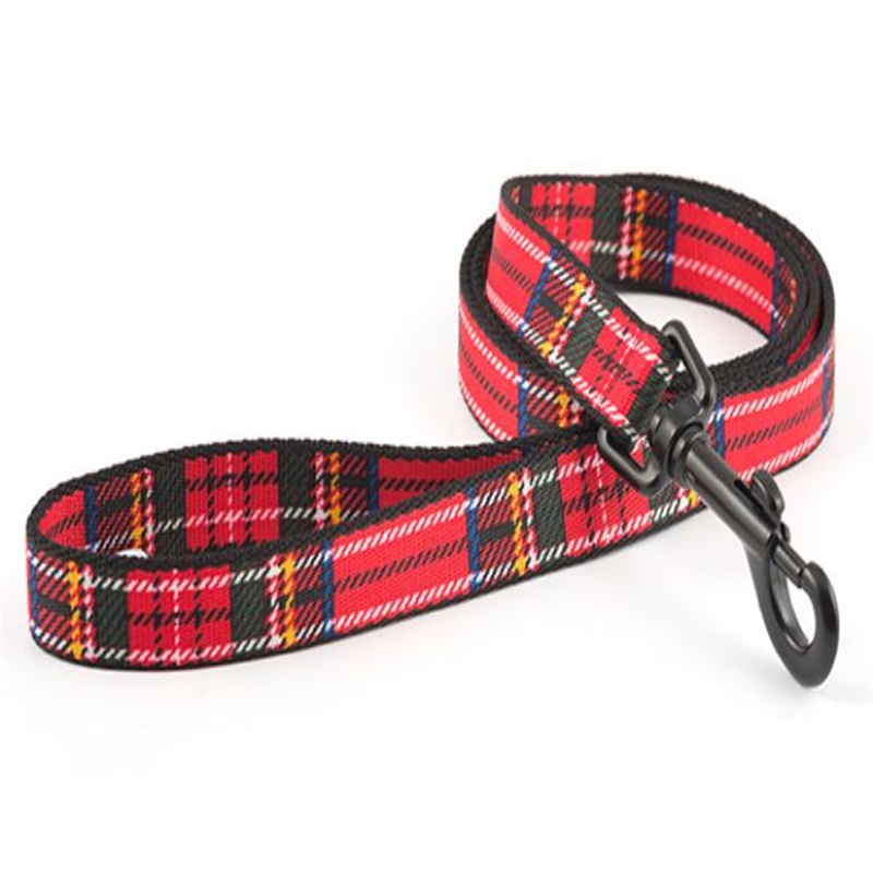 Ancol Nylon Tartan Lead Red 19mmx1m