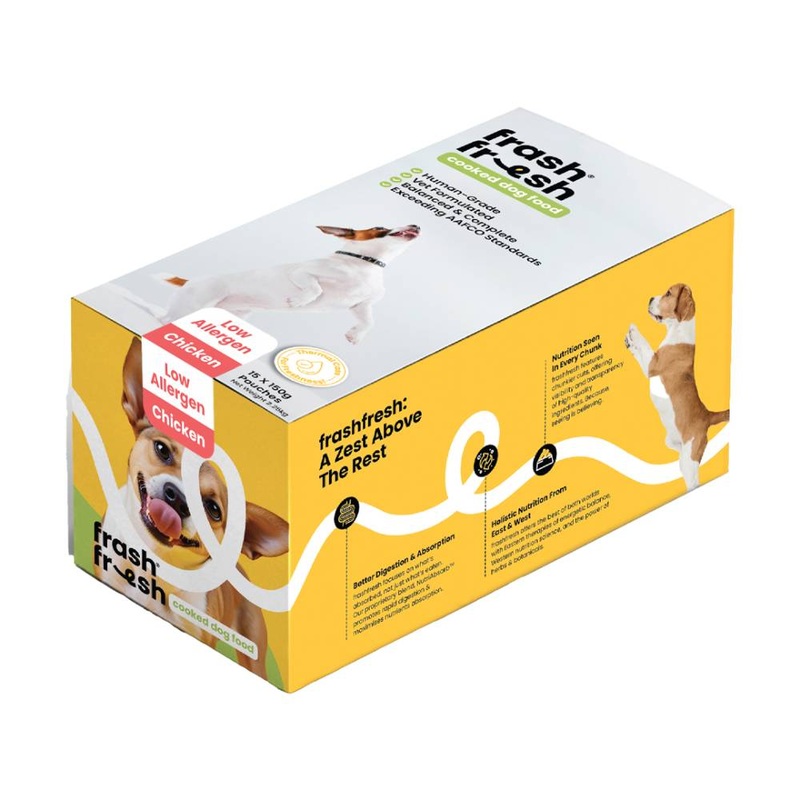 *FROZEN* Frashfresh Cooked Dog Food Low-Allergen Chicken 2.25kg (15 x 150g)