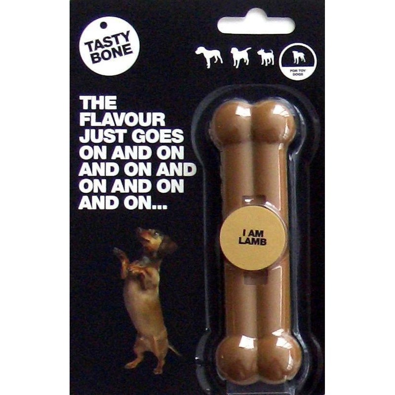 TastyBone Dog Toy Nylon Lamb Bone for Toy Breeds ^._.^