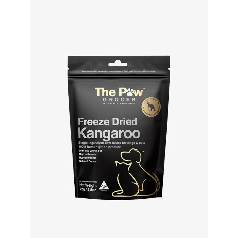 The Paw Grocer  Black Label Kangaroo Cat & Dog Treats 72g