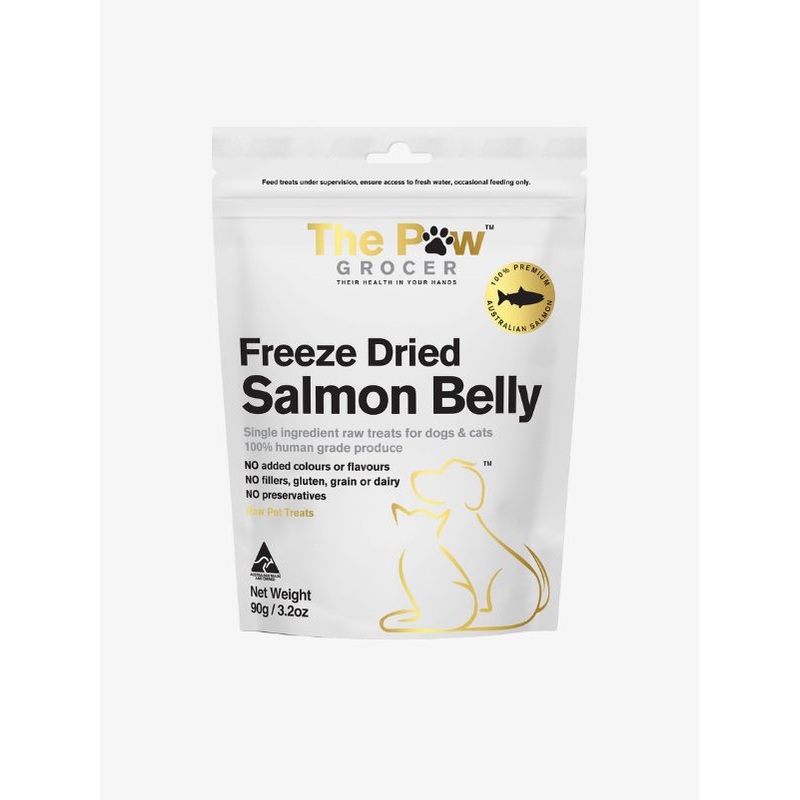 The Paw Grocer  Freeze Dried Salmon Belly Cat & Dog Treats 90g