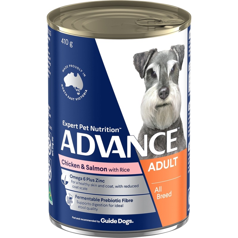 Advance Chicken and Salmon All Breed Adult Dog Wet Food 410g
