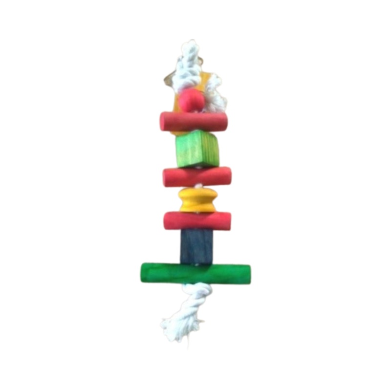 BIRD TOY WOOD & ROPE|27x10cm