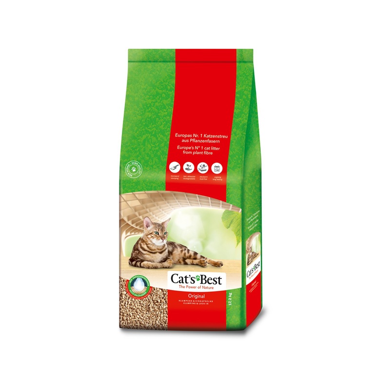 *BUNDLE* Cat’s Best Original Cat Litter – Clumping & Lock-In 30L / 12.9kg (Oko Plus) (3 x 4.3kg)