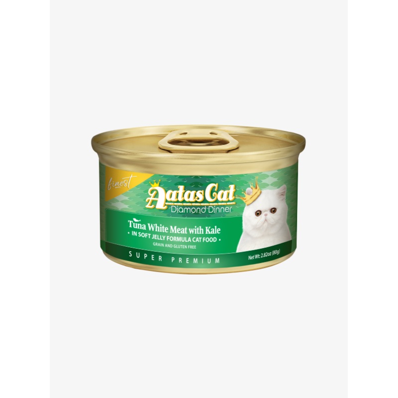 Aatas Cat Finest Diamond Dinner Tuna w Kale in Soft Jelly Cat Wet Food 80g