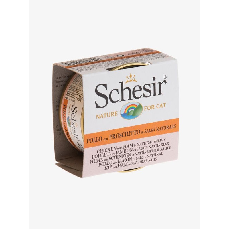 Schesir Chicken with Ham in Natural Gravy Canned Cat Food 70g