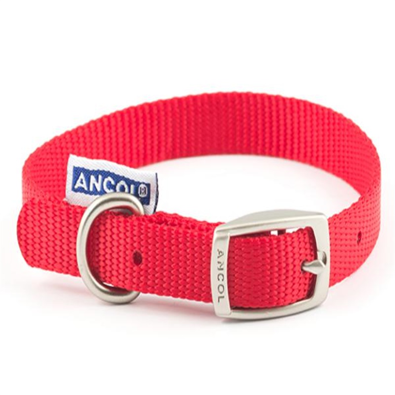 Red 3 Nylon Collar 28-36cm