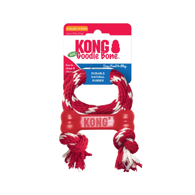 KONG GOODIE BONE WITH ROPE|XSM ROPE|MD ROPE
