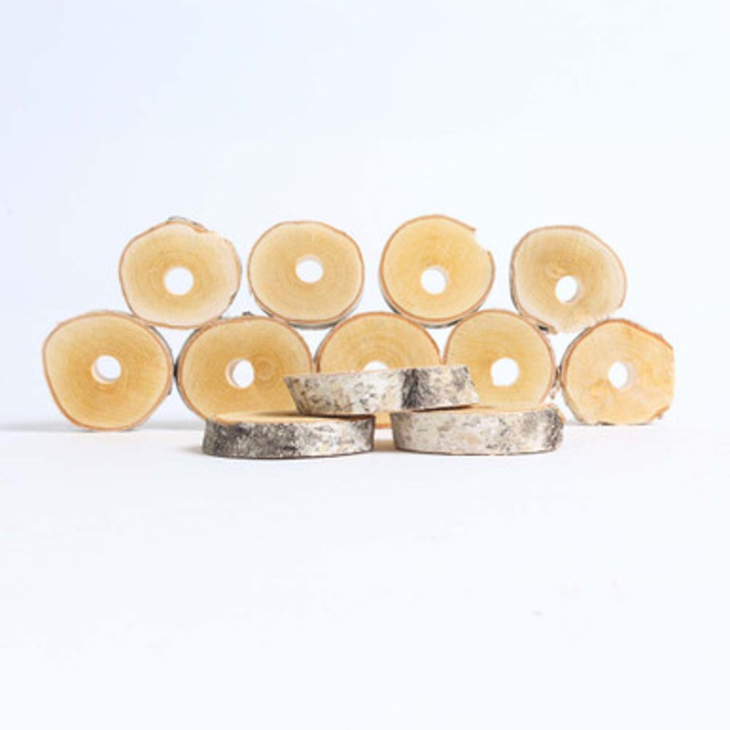 Pack of 12 Medium Birch Wood Wheels Parrot Toy Making Part 6cm Diameter