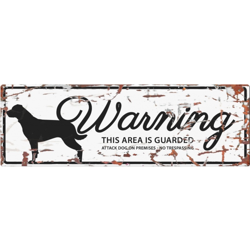 WARNING SIGN ROTTWEILER WHITE
