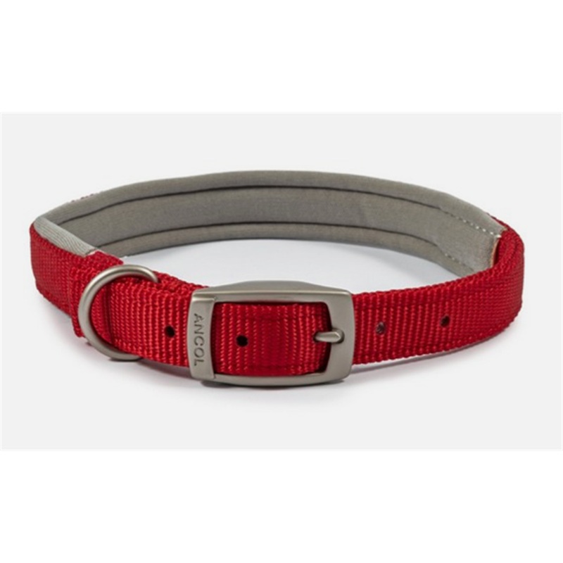Padded Red Nylon Collar 39-48cm