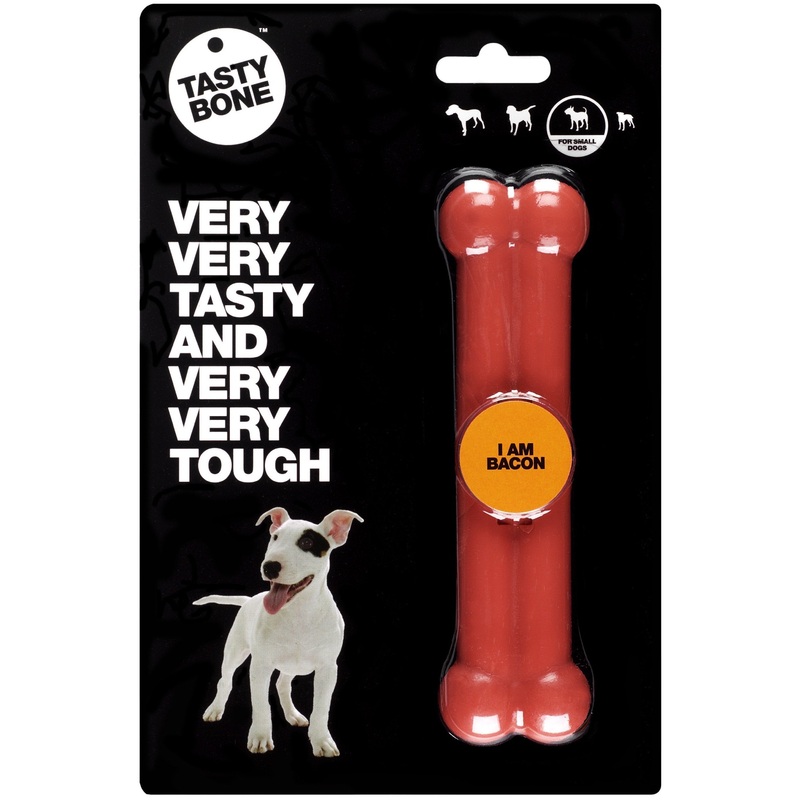 TastyBone Dog Toy Nylon Bacon Bone for Small Dogs ^._.^