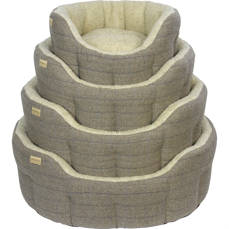 Traditional Tweed Bed Beige LARGE