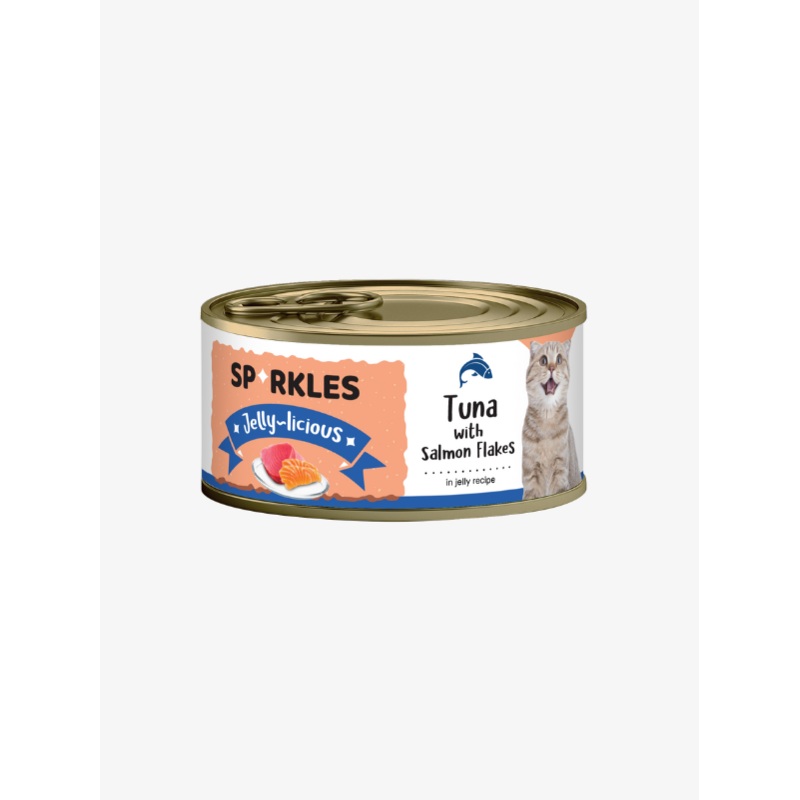 Sparkles Jelly-licious Tuna with Salmon Flakes Canned Wet Cat Food 80g