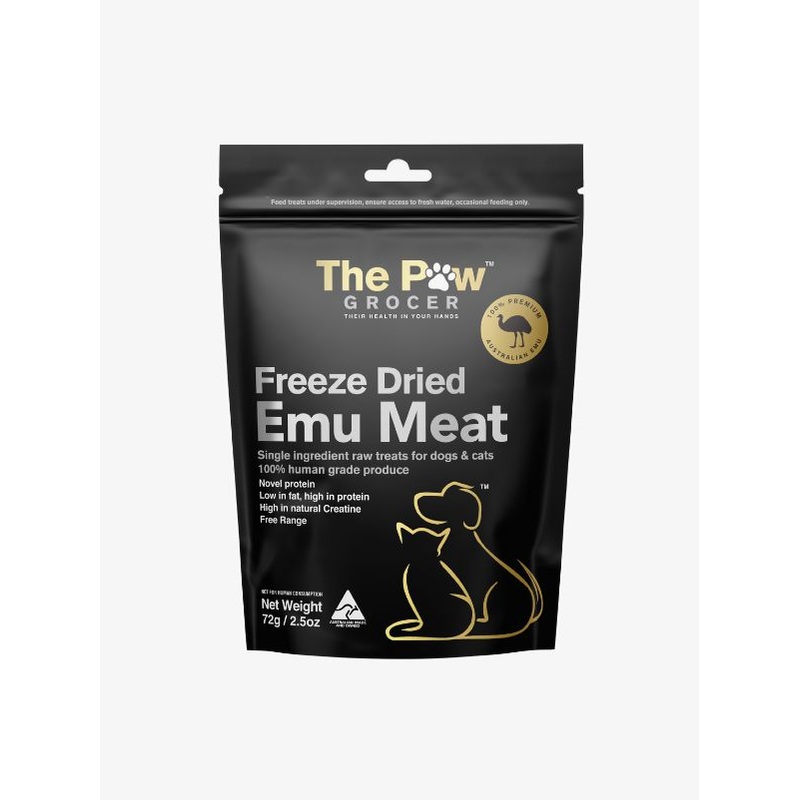 The Paw Grocer  Black Label Emu Meat Cat & Dog Treats 72g