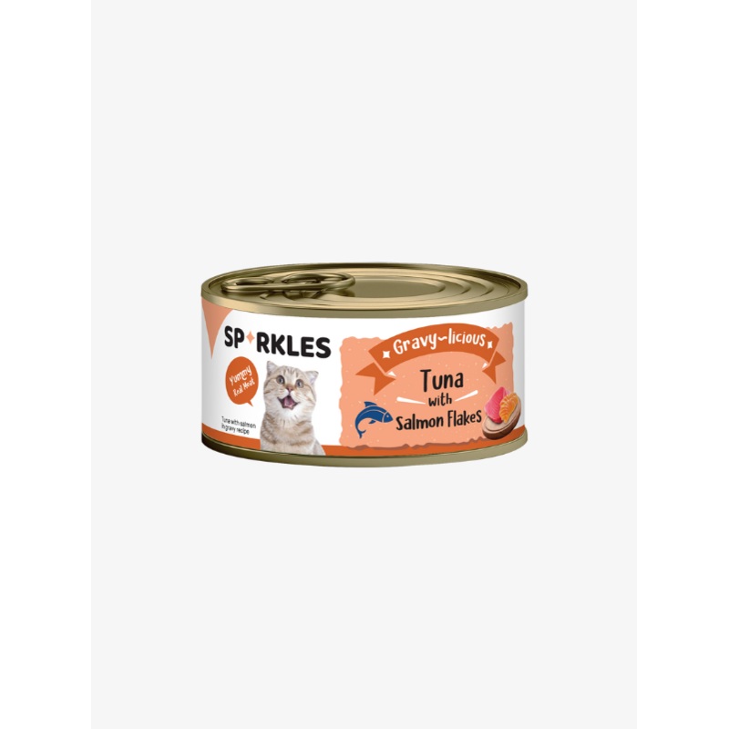 Sparkles Gravy-licious Tuna with Salmon Flakes Canned Wet Cat Food 80g