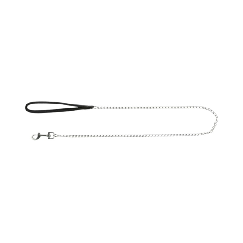 TRIXIE CHAIN LEASH WITH NYLON HAND LOOP BLACK