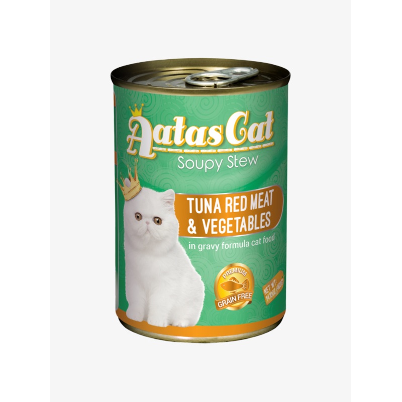 Aatas Cat Soupy Stew Grain-Free Cat Wet Canned Food Tuna Red Meat & Vegetables in Gravy 400g