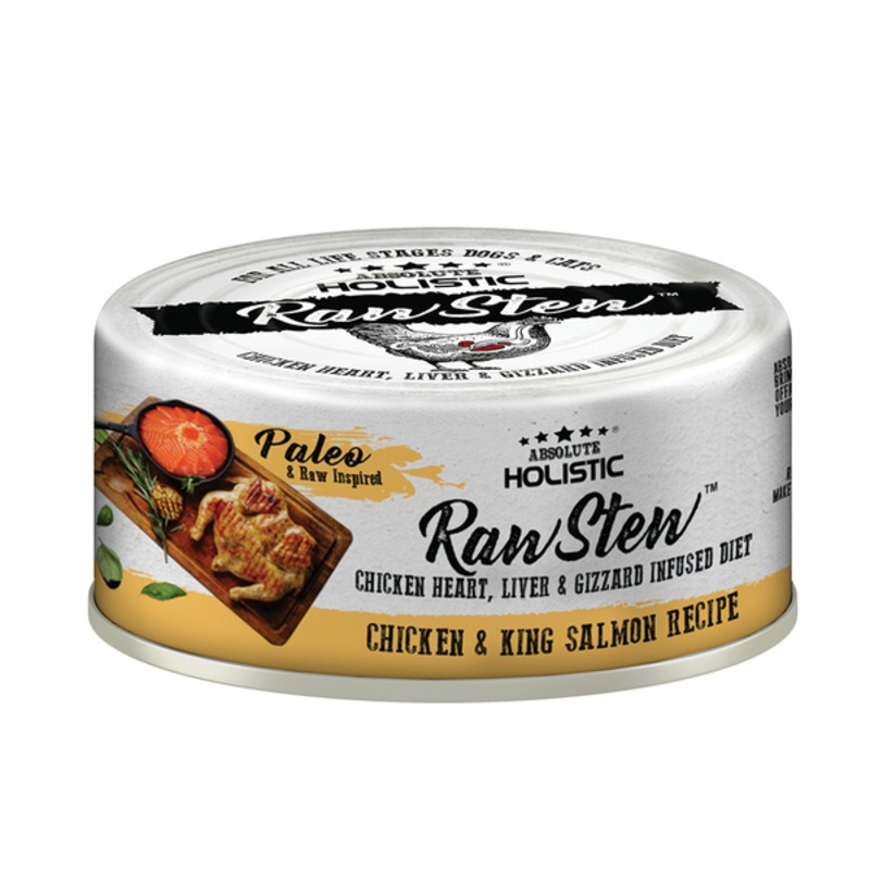Absolute Holistic Dog & Cat Raw Stew Chicken Organs – Chicken & King Salmon 80g
