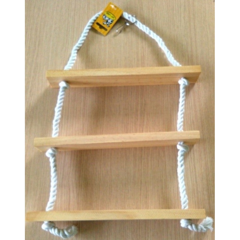 BIRD TOY ROPE & WOOD LADDER|30 x 48 cm