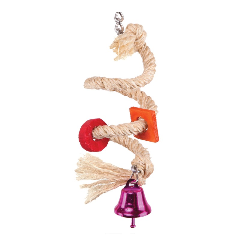 Kazoo Sisal Rope and Bell Bird Toy Small