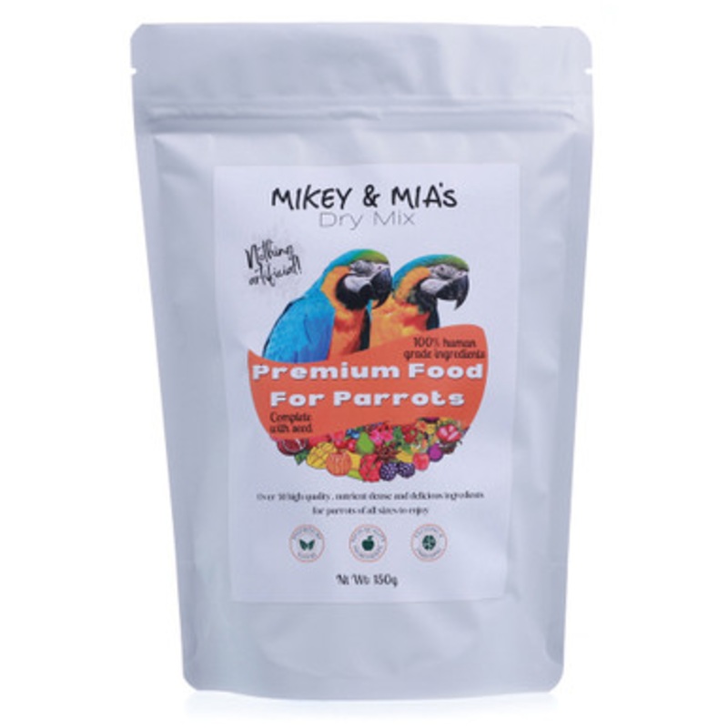 Mikey and Mia’s Dry Mix Healthy Parrot Food 150g