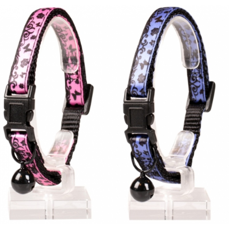 CAT COLLAR LACE NYLON|PINK|BLUE