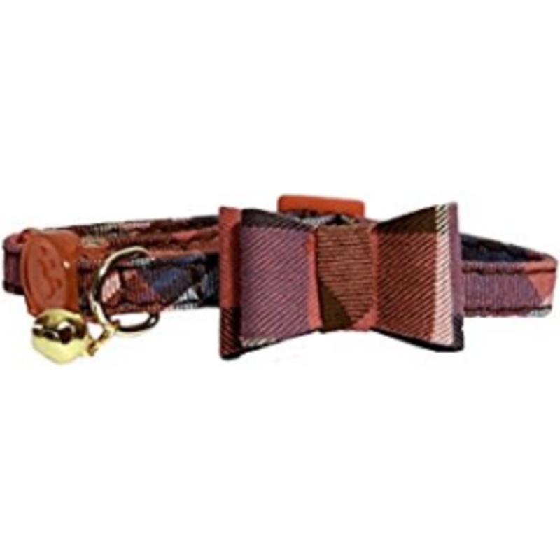 PINK TARTAN BOW-TIE CAT COLLAR