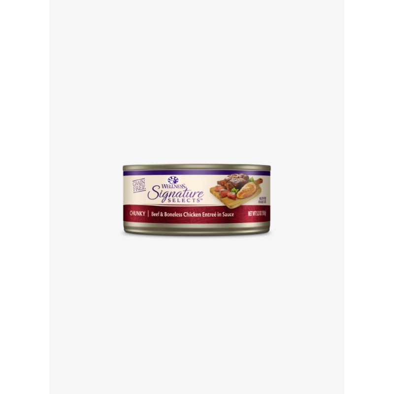 Wellness CORE Signature Selects Canned Cat Food Chunky Beef & Chicken 5.3oz