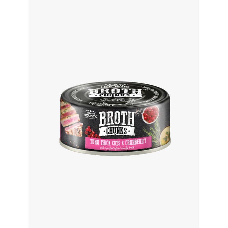 Absolute Holistic Broth Chunks Wet Cat & Dog Food (Tuna Thick Cuts & Cranberry) 80g