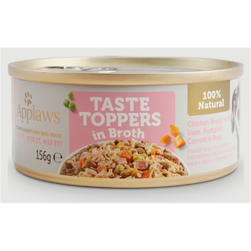 Applaws Dog Toppers Chicken Ham In Broth 156g