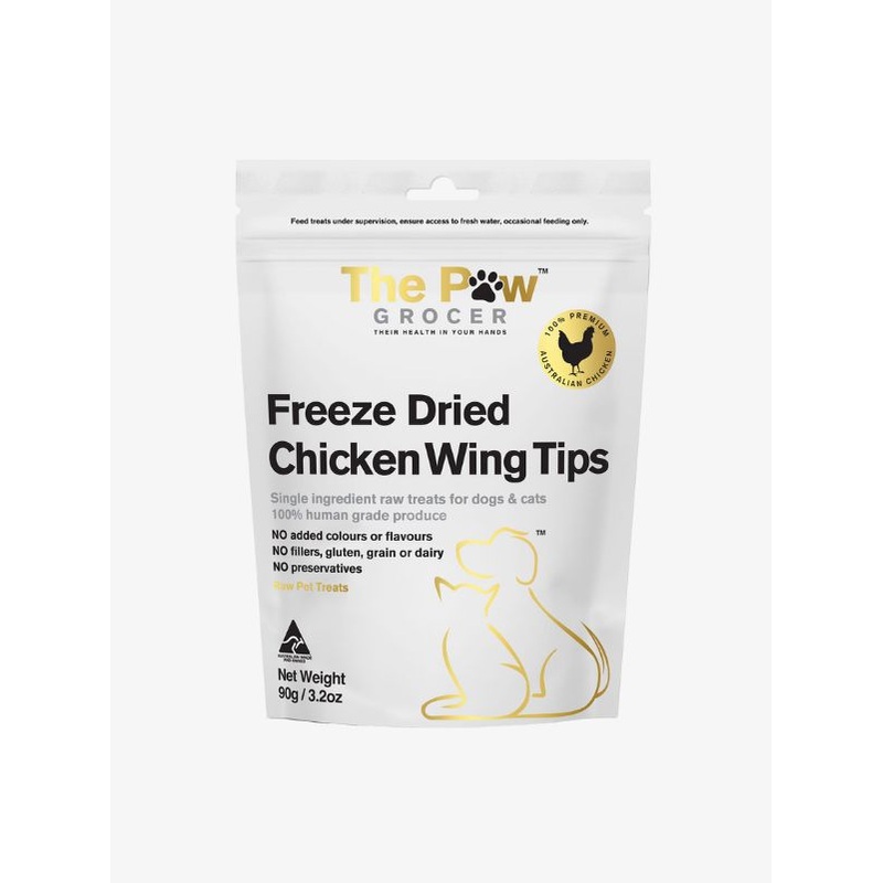The Paw Grocer  Freeze Dried Chicken Wing Tips Cat & Dog Treats 90g