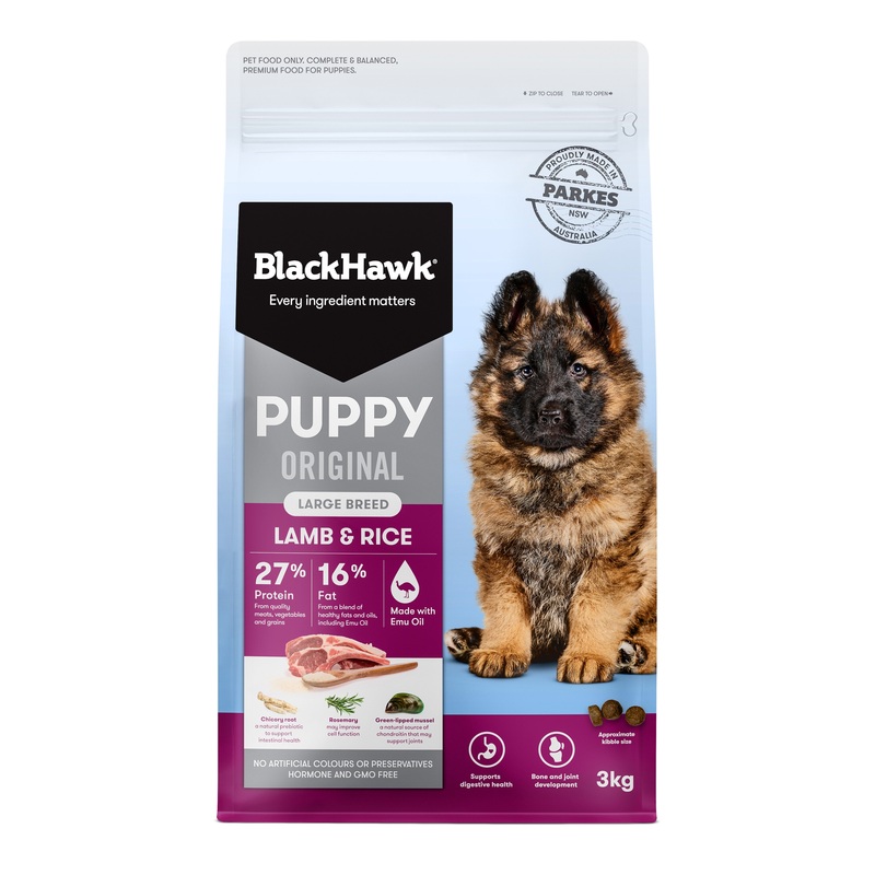 Black Hawk Lamb and Rice Large Breed Puppy Dry Dog Food 3kg ^._.^