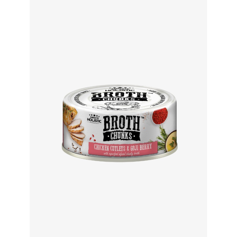 Absolute Holistic Broth Chunks Wet Cat & Dog Food (Chicken Cutlets & Goji Berry) 80g