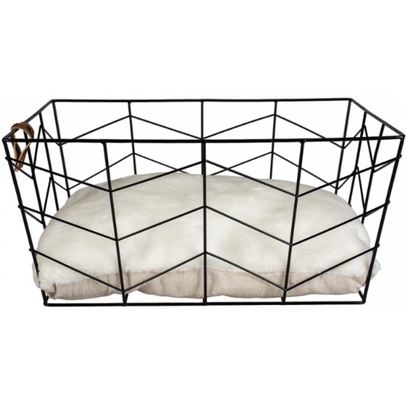 CAVIAR RECTANGLE METAL BASKET BLACK