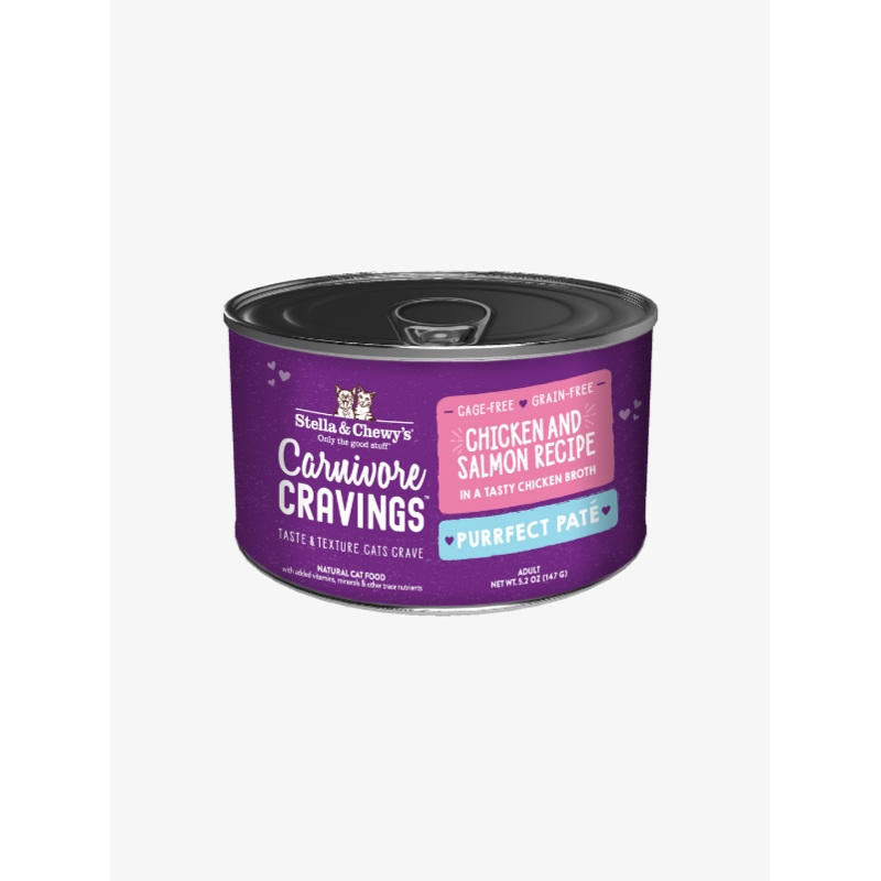 Stella & Chewy Carnivore Cravings Purrfect Pate Canned Food for Cats (Chicken & Salmon Liver in Broth) 5.2 oz