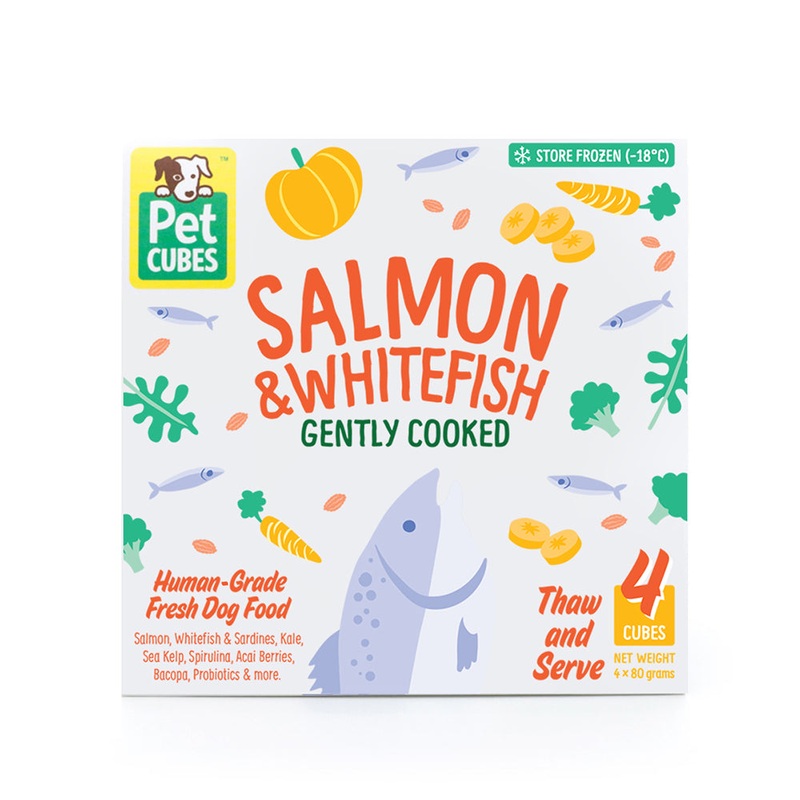 *FROZEN* PetCubes Dog Frozen Gently Cooked Salmon & Whitefish 320g